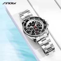 Montre-bracelet à quartz chronographe pour homme, grand cadran 43 mm, aiguilles lumineuses, aiguille des secondes en forme d'avion