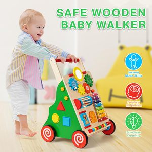 Poussette en bois pour bébé, trotteur pour bébés de <span class=keywords><strong>1</strong></span> <span class=keywords><strong>an</strong></span>, meilleur petit trotteur à pousser pour bébé grand - Product Image 1