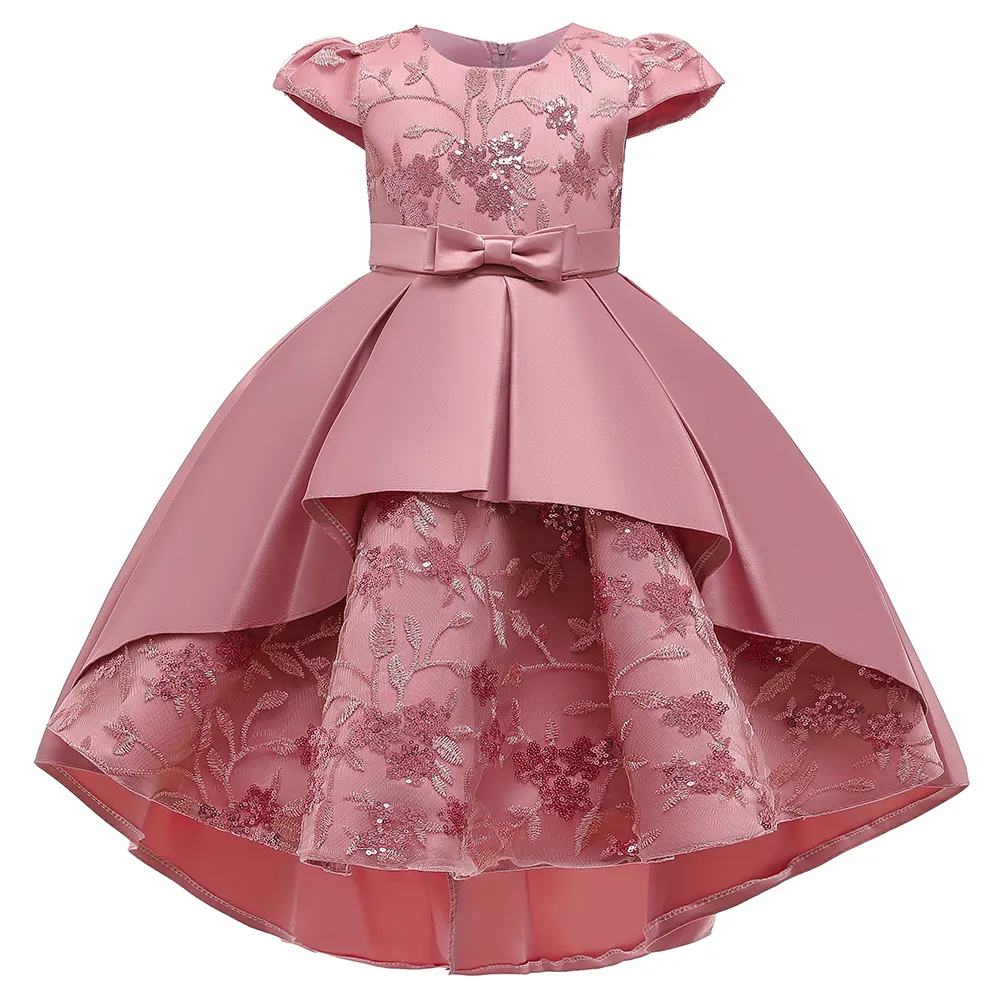 MQATZ High quality kids long garment girls party dresses short sleeve dress frock design for baby girl T5170