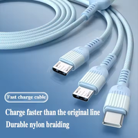 Câble de transfert de charge rapide 66W 2.4A nouveau style de câble de données flexible pour chargeur rapide 3 1 câble USB plusieurs couleurs pour iOS