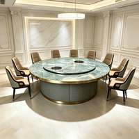 Table de salle à manger d'hôtel, grande table ronde en marbre, table électrique en marbre, table ronde moderne pour 20 personnes, restaurant, villa, club