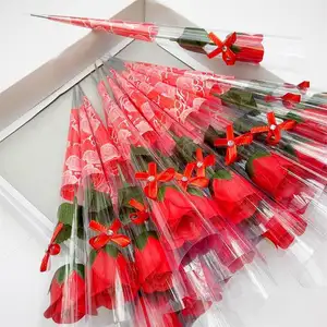 वैलेंटाइन्स उपहार नए कृत्रिम फूल एकल स्टेम कृत्रिम गुलाब साबुन बने फूलों की सजावट