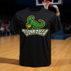 Dunkzilla Basketball Dinosaur T Rex T-shirt unisexe pour adulte noir - Product Image 3