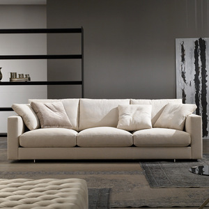Canapés de salon bon marché canapé sectionnel en tissu rembourré 3 places avec coussin de siège doux et confortable - Product Image 2