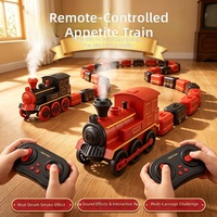 Mainan Kereta Ular RC 2 Pemain, Permainan Pertarungan Ular dengan Remote Control Hisap Magnetik Elektrik.