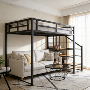 Dormir pour adultes Cadre de lit en métal Lit mezzanine pour adultes École Maison Hôtel <span class=keywords><strong>Auberge</strong></span> Lit mezzanine - Product Image 1
