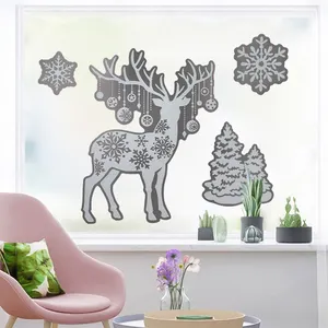 2024 Stickers muraux décoratifs de Noël autocollants de fenêtre de Noël amovibles personnalisés