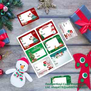 500 Uds./Rollo de Pegatinas Adhesivas Redondas Navideñas, Etiquetas Decorativas Personalizables para Envolver Regalos - Product Image 3