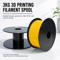Bobina de Filamento de Plástico Vacía Reciclable y Ecológica de 3 kg, 250 mm, Negra, Reutilizable, para Enrollar Filamento de Impresora 3D PLA, ABS, PETG