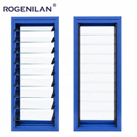 Ventanas de Aluminio para Exterior Personalizadas de Fábrica ROGENILAN, Ventanas con Persianas Manuales de Doble Vidrio Templado y Mosquitera