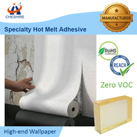 HMA Factory Supply Home Decoration Utiliser de la colle thermofusible auto-adhésive pour papier peint 3D pour autocollant mural en PVC-Jaunâtre et transparent