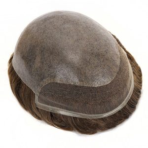 Parrucca anteriore in pizzo indiano da <span class=keywords><strong>uomo</strong></span> da 6 pollici stile onda corpo vergine <span class=keywords><strong>capelli</strong></span> umani pezzo frontale Toupee frange frangia riparazione pelle sottile - Product Image 2