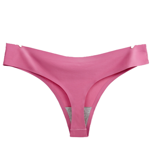 Nouvelles culottes string invisibles pour femme en soie glacée sans couture, taille basse, couleur unie, anti-transparence, anti-embarras, antibactériennes et confortables - Product Image 1