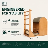 Nouveau design 2026 : Machine de Pilates réglable et durable en bois de chêne, modèle Ladder Barrel, pour salle de sport à domicile de luxe