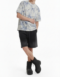 Nuova T-shirt personalizzata da uomo con stampa animalier effetto burnout Cold Plum 200gsm, 60% cotone 35% poliestere 5% spandex, maniche corte, delicata sulla pelle - Product Image 5