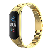 Bracelet de rechange en acier inoxydable pour Xiaomi Mi Band 5 4 3, en métal, pour Bracelet connecté M5 M4 M3, 1 pièce