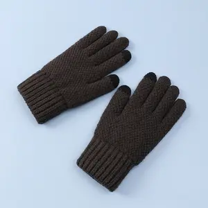 Men's Autumn And Winter Gloves Knitting Touch Screen Cold Proof Outdoor Running And Riding Gloves