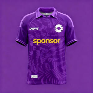 Toptan Retro futbol tişörtü Polyester süblimasyon hızlı kuru nefes hafif oyalamak logo futbol Polo forması - Product Image 1