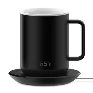 Высококачественная смарт-кружка с логотипом под заказ, приложение с контролем температуры, смарт-посуда для напитков, срок службы батареи 4 часа, беспроводная чашка для кофе с подогревом