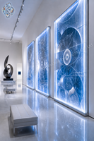 Cloison décorative moderne en verre artistique gravé, écologique et personnalisable pour hôtel, villa, bureau, salle à manger, salon