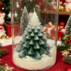 Yeni Çay Kokulu Cam Bardak Şeklinde Noel Ağacı Aromalı Mum Noel Tatili 12-24 Saat Yanma Süresi; Fabrikadan Doğrudan Satış - Product Image 2