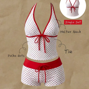 Ensemble Tankini Rétro à Pois 2026, 2 Pièces, Maillot de <span class=keywords><strong>Bain</strong></span> Halter à Nouer sur le Devant avec Shorty, Effet Ventre Plat, Modeste, pour Femme - Product Image 3