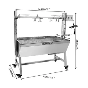 Rotisserie BBQ Grill Charcoal Stainless Steel Pig Lamb Hog Roast Machine With Motor Concrete Bbq Grills For Barbeque