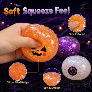 Caja Misteriosa de Halloween: Juguete Blandito de Puré Brillante, Calabaza Espeluznante, Calavera y Ojo, Juguetes Antiestrés para Niños - Product Image 6
