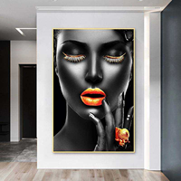Toile murale Portrait Femme Or Noir – Impressions Artistiques Visage et Silhouette pour Décoration Intérieure Salon, Hôtel, Salle de Séjour