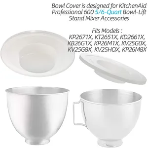 Mélangeur Bol Couvre Compatible avec KitchenAid 5-6 Qt Bol Ascenseur Batteur sur Socle, 2 Pack Mélangeur Bol Couvercles