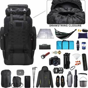 Sac à dos de randonnée unisexe en denim et nylon 70L/100L, sac à dos de camping Molle 3 jours pour l'escalade - Product Image 4