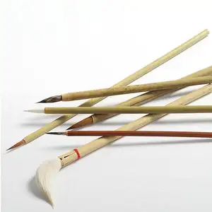 6pcs/set Pottery Writing Brush Bamboo Brush Painting Painted Hook Pen Sweeping Ash Moisturizing Brush Ceramic Clay Polymer Tool