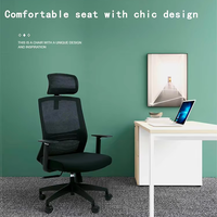 Mobilier de bureau ergonomique à dossier haut et confortable Support lombaire Chaise de bureau de direction pivotante en métal pour patron