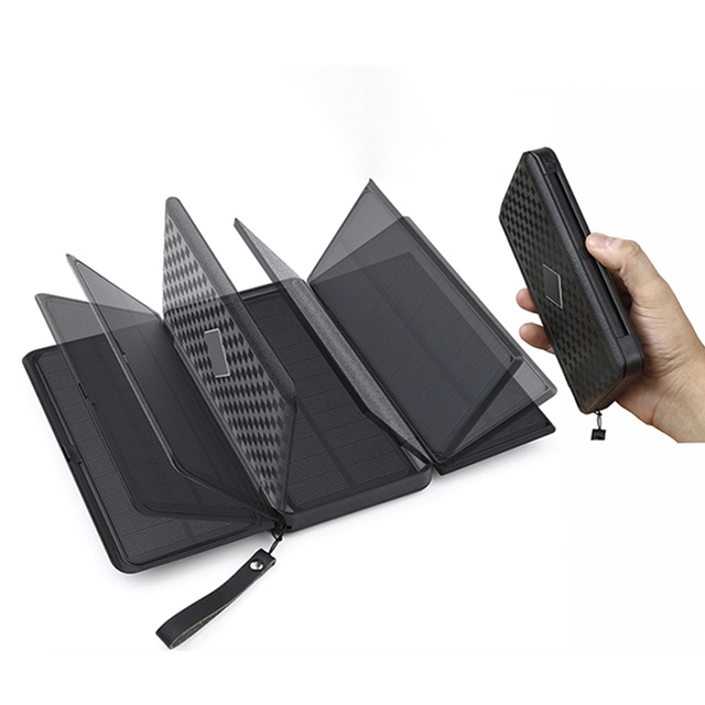 Custom Multifunction Waterproof Folding Solar Power Bank 10000mAh & 20000mAh Wireless Charging Emergency High Capacity Portable