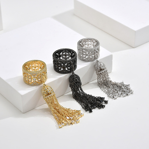 Ventas directas de fábrica Soporte Personalizado Ruso Kazajstán Diseño personal Joyería de moda popular 925 Anillo de borla de plata para mujer - Product Image 1