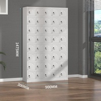 Casier de rangement pour téléphones portables de bureau et scolaire, 40 portes, en acier, avec serrure à clé, armoire de charge, étiquettes de sécurité, revêtement poudré, résistant à la rouille