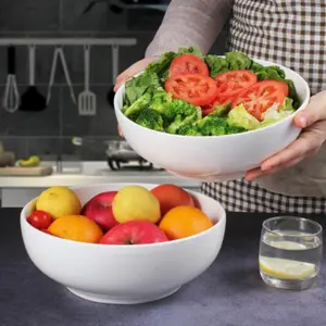Üretici toptan beyaz boş porselen kemik çini çorba salata makarna meyve özel logo istiflenebilir yuvarlak seramik kase
