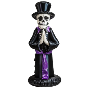 Horror-Themed Halloween Pumpkin Skeleton Head Inflatable Arch/<b>Balloon</b> Ghost Pattern Built-In <b>LED</b> <b>Lights</b> for Stylish Lawn - Product Image 4