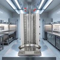 Machine professionnelle à shawarma et kebab commercial, 4 brûleurs, grill rotatif automatique, certifiée CE, électrique, facile à nettoyer