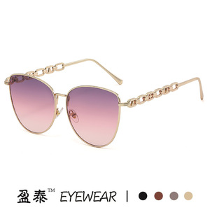 แว่นตา แว่นกันแดดทรงแคทอาย กรอบโลหะสีทอง UV400 ป้องกันแสงแดดสำหรับผู้หญิง - Product Image 2