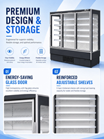 Vitrine Réfrigérée Commerciale Modulaire à 3 Portes avec Connexion Sans Soudure, Refroidisseur d'Air Vertical, Contrôle Numérique de la Température, Automatique