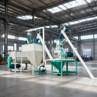 Ligne de production de granulés d'aliments pour animaux 1-8T/H - Usine d'aliments personnalisée CE, ligne de traitement de granulés d'aliments pour bétail et volailles