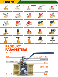 Bornic katup kuningan 25mm, katup bola tekanan tinggi badan kuning 2 inci dengan pegangan panjang merah untuk pabrik air OEM - Product Image 6