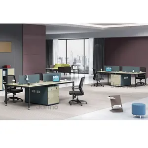 Meja Cluster meja karyawan partisi furnitur kantor Modular bergaya grosir