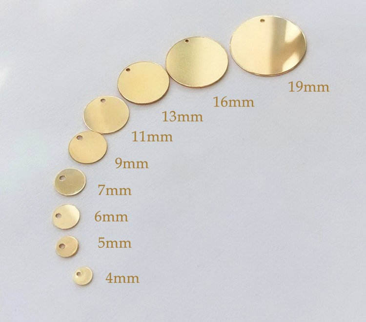 GP Round Disc 14k Gold Filled Quality Tag Pendant Charm 14KGF for Permanent  Jewelry Chains Jewellery Making Wholesale