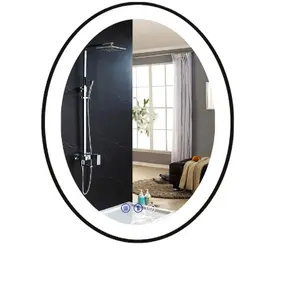 Customationed- Modern Decorative Bathroom Led Mirror Touch On/Off Wall Mounted Aluminum Frame 60 cm * 80 cm