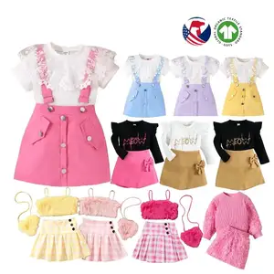 Girl Clothing Sets Hot Sell Summer Kids Cartoon Children Outfits Short Sleeve T Shirts Shorts Baby Girl Clothing Sets