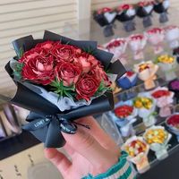QY - Regalos de Flores Eternas de Lujo para Bodas, Cumpleaños, San Valentín, Decoración para el Hogar y Fiestas, Rosas Naturales Secas, Mini Ramos de Flores Secas