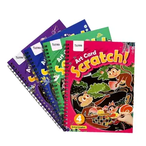 Scratch Arts Drawing Notebook Sketch Books For Kids Scratch Book Large Rainbow Scratch Paper Note With Bamboo Sticks