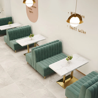 Ensemble de mobilier de restaurant commercial de style occidental, design moderne, pour restauration, cafétéria, café, bar à café, avec banquettes et table à manger